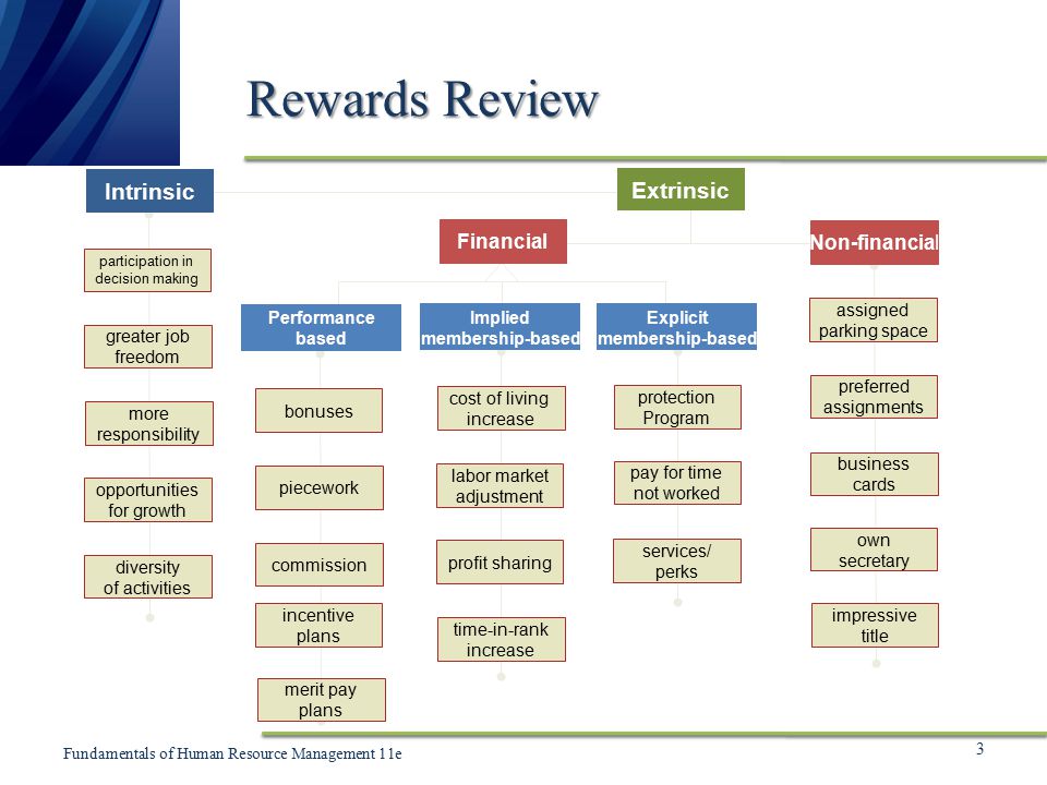 Establishing rewards and pay plans